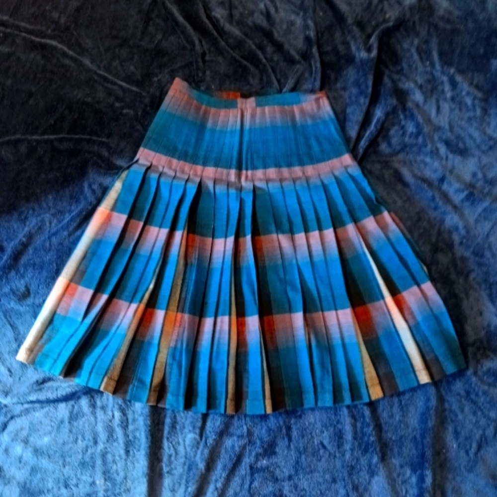 Vintage Reversible Heavy Cotton Pleated Skirt